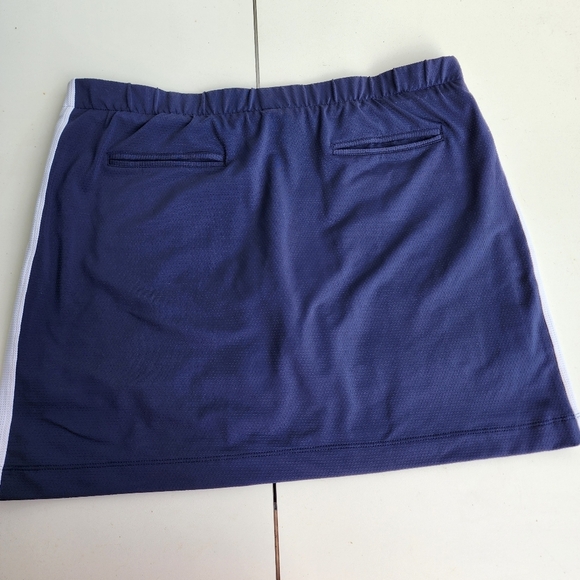 Nike Womens Golf Dri Fit Navy Blue White Stripe Skirt Skort Pockets Stretch M - Picture 10 of 11